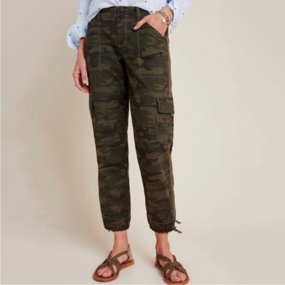 NWT Anthropologie Sanctuary Camo Cargo Cropped Jogger Pants - Picture 2 of 9